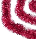 12 Soft & Sassy Red Christmas Tinsel Garland - Unlit