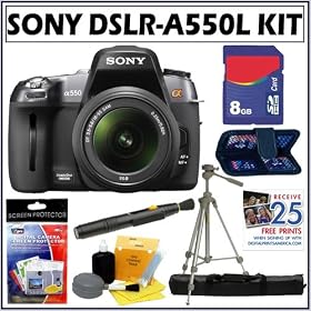 Sony Alpha DSLR-A550L 14.2 MP Digital SLR Camera Kit with 18-55mm + Sunpak Platinum Tripod Accessory Kit