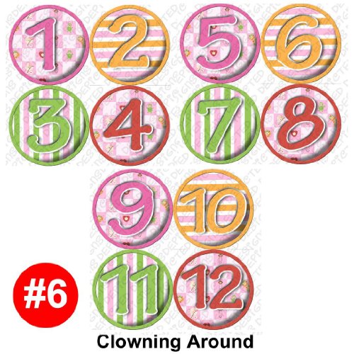 CLOWN AROUND Baby Month Onesie Stickers Baby 