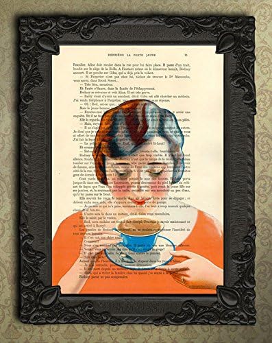 Retro Coffee Print Art Painting 7.67x11.61in/19.5x29.5cm-Retro Coffee Print Vintage Home Decor Print - Upcycled French Art Print - Housewares Print On Canvas