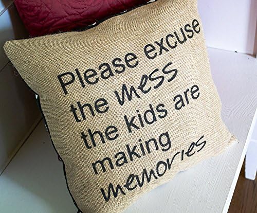 16x16" Burlap Throw Pillow - Mother's Day - Daycare