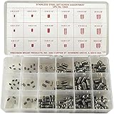 Stainless Steel Set Screw Assortment with Internal Hex Drive and Cup Point (220 Pieces), Inch, With Case