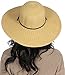 Women's UPF 50+ Wide Brim Braided Straw Sun Hat with Lanyard Natural-Brown