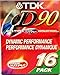 TDK D90 High Output Dynamic Performance Audio Cassette (16 pack)
