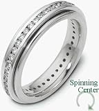 Platinum SPINNING Wedding Band Ring with 38 Diamonds