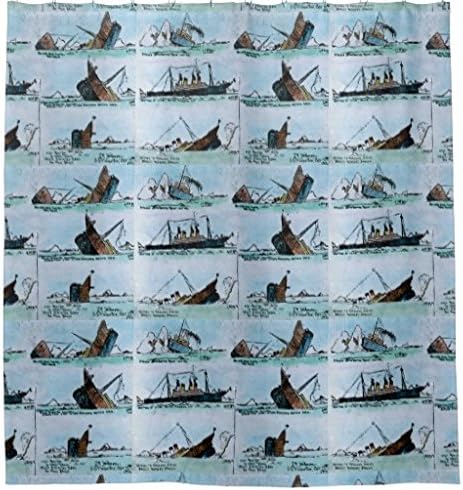 Angelly The Sinking Of The Rms Titanic Vintage Glass Slide Shower Curtain