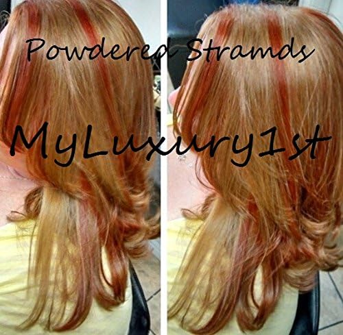 10 Red Strands 19" Micro Loop Human Hair Streaks Microbead Attached I Tips for Women, Men, Teens & Pets