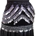 Hip Scarf, Belly Dance Coin, Half Moon Rectangle, Velvet Fashion Colors Available