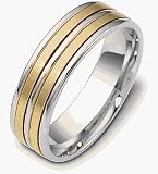 Custom Comfort Fit 6.5mm Platinum and 18 Karat Gold Wedding Band Ring