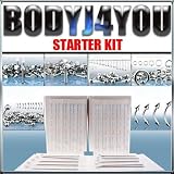 Wholesale Lot Of 350Pieces 14G & 16G 316L S.Steel Body Piercing Kit Jewelry Starter Kit & 14G & 16G Piercing Needles +(50 PC Free Retainer Bonus)