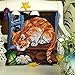 Orchidea Red Cat Pillow Needlepoint Kit