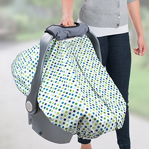 Summer Infant 2in1 Carry and Cover Infant Car Seat Cover, White Dots