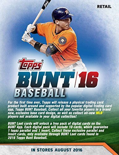 2016 Topps Bunt Baseball Blaster Box - This Value Box Contains Up 11 Packs With 7 Cards - Look For Bunt App Cards or Autographed Cards of Top MLB Players