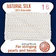 Griffin Thick Silk Beading Bead Cord White Size 16 1mm