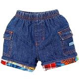 patchwork denim shorts