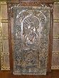 Fluting Krishna Under Tree of Life Indian Art Wood Carved Door Wall Panel 72 Inch