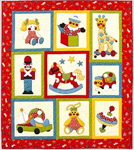 Kids Quilts Ye Olde Toy Shop Applique Quilt Pattern 44" x 52" Baby, Cot