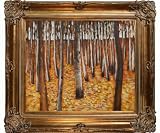 Art Reproduction Oil Painting - Klimt Paintings: Beech Forest I with Renaissance Bronze Frame - Bronze Finish - 30 X 34 - Hand Painted Framed Canvas Art