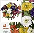FOUR 12" Zinnia Artificial Silk Flower Bushes