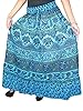 Indian Maxi Skirt Blue Elephant Printed Cotton Hippie Boho Summer Long Skirts