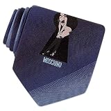 Moschino Coin Here - Blue Lines Woven Silk Tie