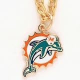 Miami Dolphins Chain Necklace with NFL Team Logo Pendant