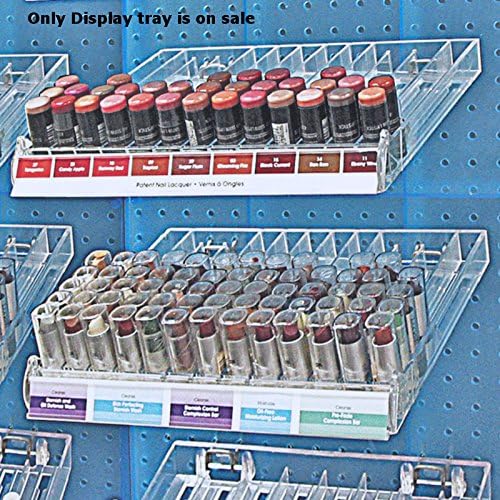 Count of 2 Clear 13-Compartment Lipstick Tray Spring Load 12"W x 1.25"H x 9.5"D