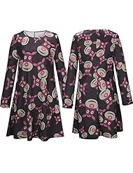 Long Sleeves Cotton/Nylon General Print Winter  Dress