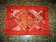 Hot Red Table Runner Vintage Sari India Tapestry 36x24