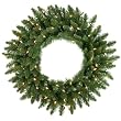 12' Pre-Lit LED Camdon Fir Commercial Artificial Christmas Wreath - Clear Lights