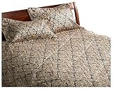 Malibu Shores Navy/Sage Floral 4 Piece Jacquard Comforter Set, King