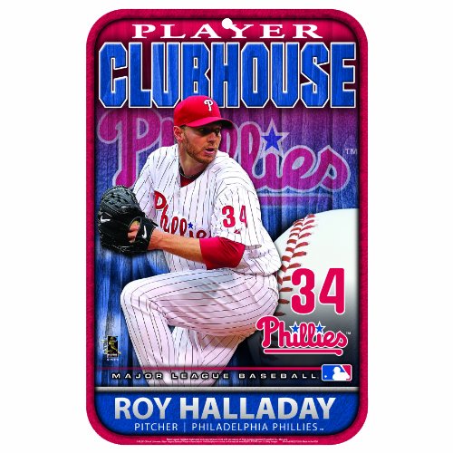 MLB Philadelphia Phillies Roy Halladay 11-by-17 Inch Locker Room Sign