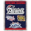 New England Patriots NFL Super Bowl Commemorative Woven Tapestry Throw (48x60")"