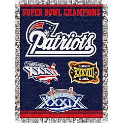 New England Patriots NFL Super Bowl Commemorative Woven Tapestry Throw (48x60")"