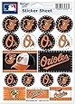 MLB Baltimore Orioles Vinyl Sticker Sheet, 5" x 7"