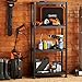 VonHaus 4 Tier Garage Shelving Unit with Wall Brackets - Heavy Duty Black Plastic Interlocking Utility Storage Shelves and Rack - Unit: 52 x 24 x 12 inches