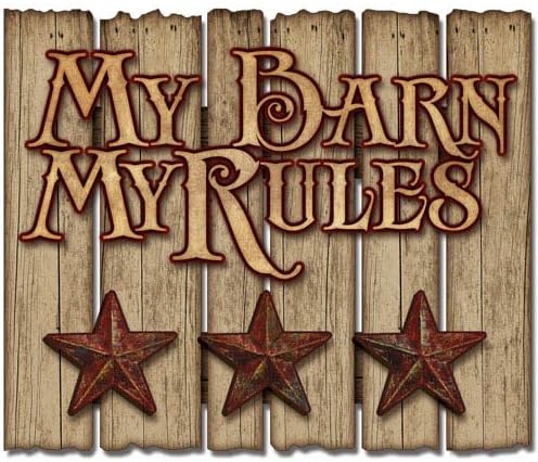 3D Western Wood Slat Sign My Barn Rules Rustic Stars Plaque Cowboy Wall Art