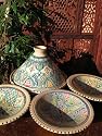 Medium patterned cooking tagine with 4 matching bowls