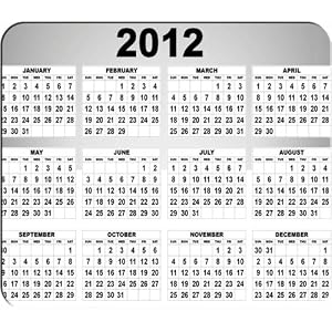 2012 Calendar Mouse Pad