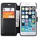 OCASE Wallet Leather Case For Apple iPhone 6, 6S with Tempered Glass Screen Protector - Black