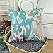 CaliTime High Class Throw Pillow Cover Case for Couch Sofa Home Decoration Vintage Ikat Style Applique Embroidered 20 X 20 Inches Teal & Light Taupe