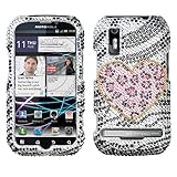 Playful Leopard Diamante Phone Protector Cover for MOTOROLA MB855 (Photon 4 ....