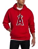MLB Men's Los Angeles Angels Suede Tek Long Sleeve Hooded Fleece Pullover (Athletic Red, Medium)