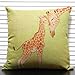 Leaveland Giraffe and Its Mother Throw Pillow Case Decor Cushion Covers Square 1818 Inch Beige Cotton Blend Linen (Multi-Color)