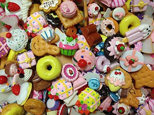 20pcs Cute Cartoon Cellphone Deco Kit / Set Phone Decorations Assorted Ice Creams Donuts Cakes Lovely Decors (20pcs phone decors)