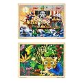 Melissa & Doug Deluxe Wooden 48- Piece Jigsaw Puzzle Bundle (2 Puzzles)