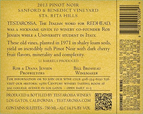 2013 Testarossa Winery Sanford & Benedict Vineyard Pinot Noir 750 ml
