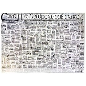 Cardiff & Newport Pub Crawl - Poster Print (25x35)