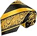 Gold and Black Silk Tie and Pocket Square . Paul Malone Red Line