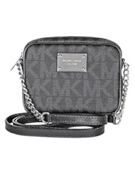 Shoes: Michael Kors Jet Set Signature Black PVC Crossbody - BagCentre